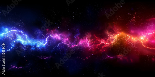 a close up of a colorful lightning background with a black background