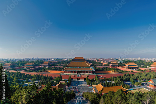 The Forbidden City in Beijing with its traditional Chinese architecture and vast courtyards