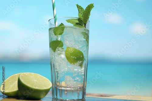 mojito cocktail on the beach