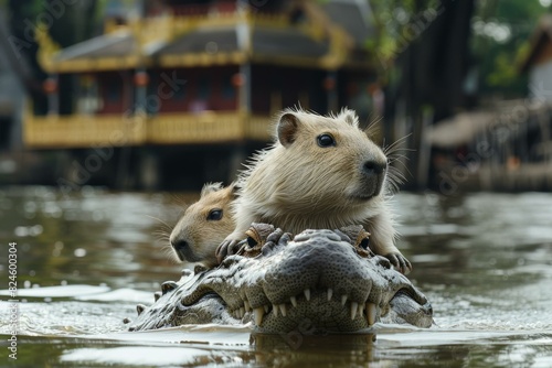 Capybara and Crocodile: An Unlikely Friendship