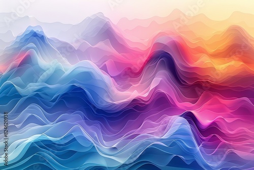 Pride in abstract art, pastel colors, smooth gradients, and a peaceful vibe