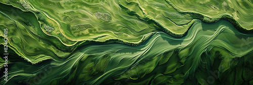 bird's eye view of natural smooth lines on green fields, beautyful landscapes