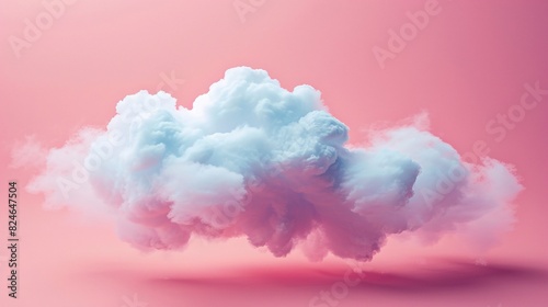 Simple cloud on a solid pink background, leaving room for personalized text.