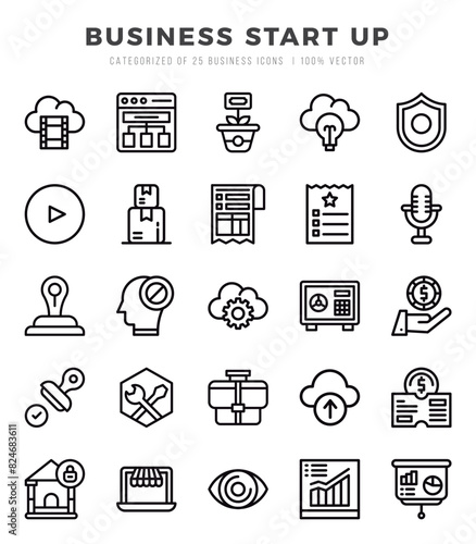 Business Start Up icons set. Vector illustration.