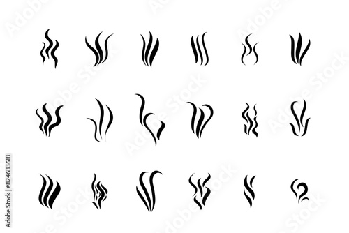Aroma or smell puff vector icon set