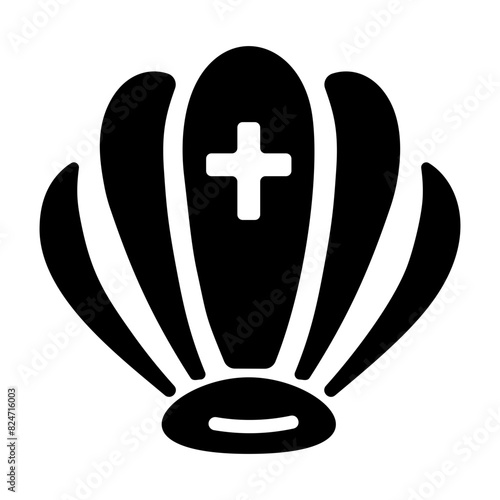 Modern solid style icon of pilgrim shell 