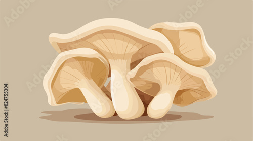 Oyster fungus cartoon icon. Forest wild mushroom Cart