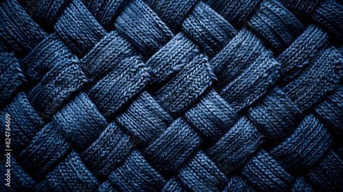 Knitted fabric texture on midnight blue background