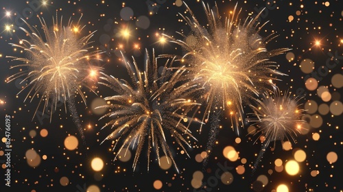 A gold firework fireworks background in PNG format.