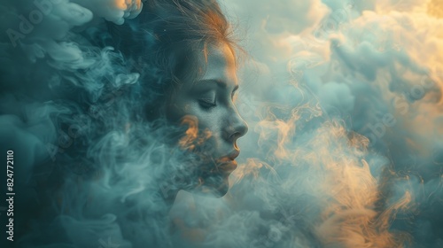 Image features colorful smoke with a central area obscured, maintaining privacy and focusing on the mystique