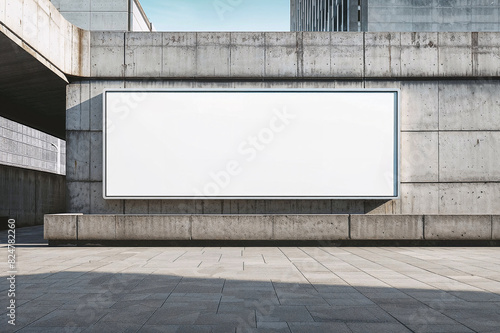 Billboard sign mockup in the urban environment, blank space to display your advertising or branding campaign.