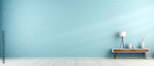 Light blue wall background, minimalistic, soft shadows,