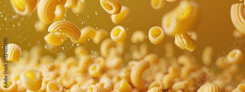 macaroni is falling. Selective focus