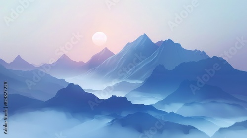 state of mind - mountain background concept with copy space