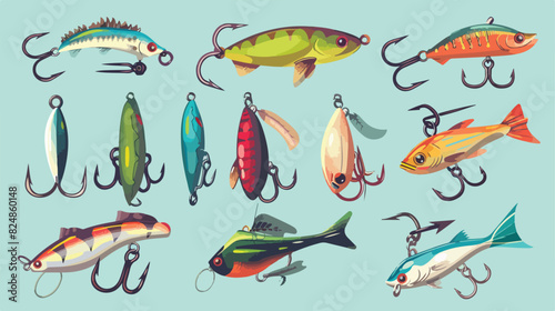 Fishing lures. Fish lure plastic bait crankbait fishe