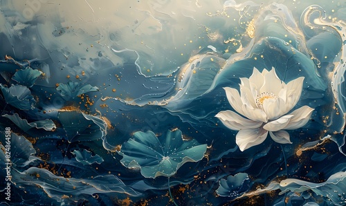 water lily in the water, Generative AI