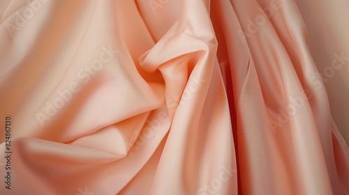 Peach-colored fabric with soft, flowing texture.