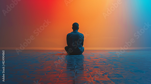Person sitting alone in contemplation, representing anxiety