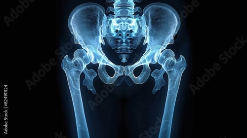 X-ray of the hip joint.