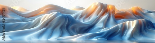 Abstract 3D Background. In this tranquil 3D space, gentle light caresses flowing shapes, fostering a soothing and peaceful ambiance.