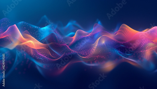 Abstract background with glowing dotted lines - ai generative