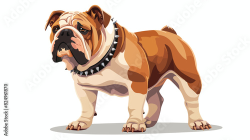 Funny dog English Bulldog breed. Cute fat puppy in sp