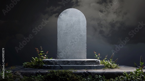 blank tombstone