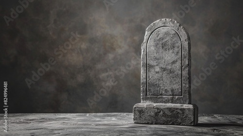 blank tombstone on solid background