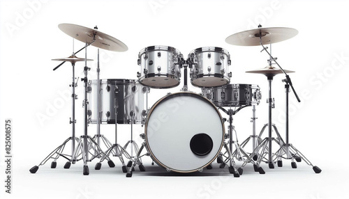 a modern Drum Kit -for many styles of music-on a white background