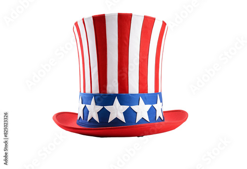 Uncle Sam's Hat Isolated on White: Perfect for Independence Day isolated on transparent background PNG file