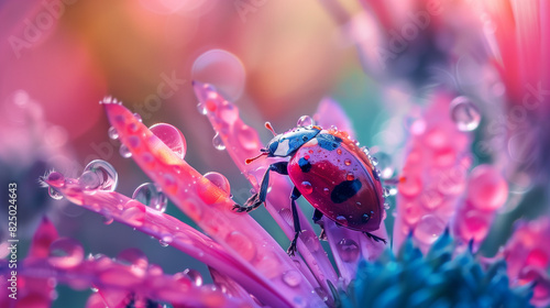 Macro photography ladybug