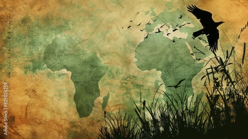 freedom of africa. african liberation day with copy space. illustration