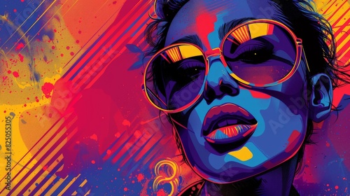 This abstract pop art illustration pays homage to pop culture icons, infusing the scene with a sense of nostalgia and familiarity that resonates with viewers.