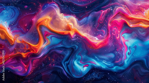 Dive into the mesmerizing world of fluid motion with this stunning pattern, where swirling shapes and vibrant hues come together to create an immersive visual experience.