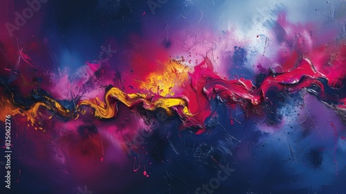 Let the expressive beauty of this captivating artwork transport you to a world of imagination and creativity, where abstract forms and vibrant colors dance in harmony.