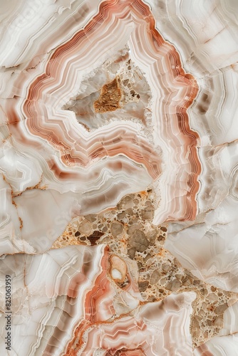 Detailed close up revealing the beauty of a vibrantly marbled stone surface texture