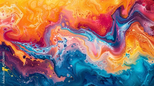 a vibrant abstract painting background with liquid marbling, showcasing an intensive mix of fluid acrylic colors and dynamic textures.
