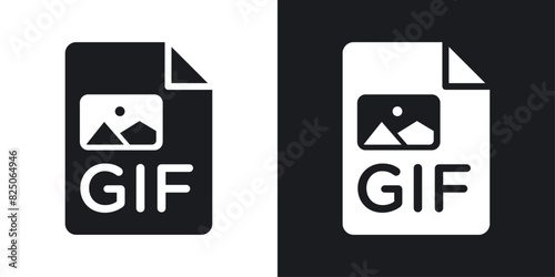 Gif icon set. Graphic interchange format vector symbol and animation file icon.