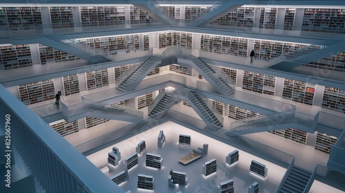 A labyrinthine library where AI algorithms curate personalized reading lists, recommending books tailored to individual tastes and interests. 32k, full ultra HD, high resolution
