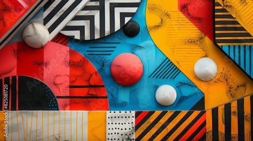 An abstract creativity design, featuring bold colors and geometric patterns. This composition captures the essence of artistic replication and creative abstraction in a visually appealing way.