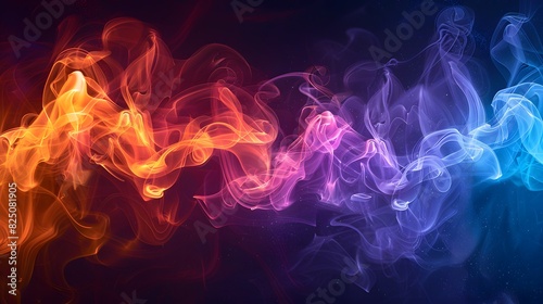 Colorful smoke background, colorful color scheme, colorful ink flow background, colorful abstract painting background, colorful paint and fluid combination. 