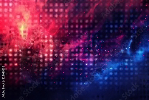 a futuristic dreamscape. Flowing red and blue lights with bokeh evoke a sense of movement, while pixelated data streams represent the flow of digital information.