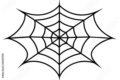 Halloween monochrome spider with in a web