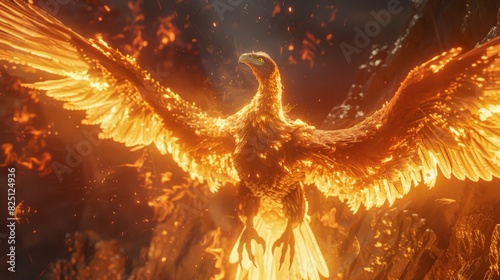 Enter the realm of myth and legend as a burning Phoenix spreads its fiery wings, its radiant presence captured in mesmerizing detail by an HD camera.