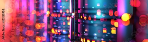 Photo of a 3D database management icon on a colorful abstract digital background