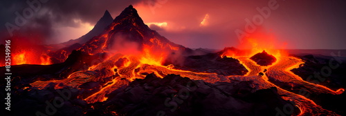 raw power and beauty of volcanic regions, with active volcanoes and geothermal activity. Generative AI