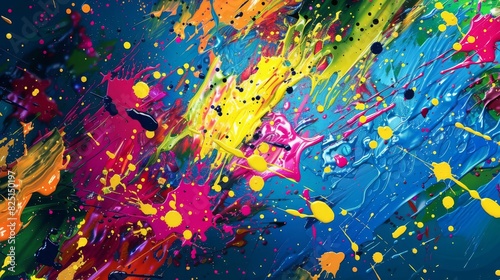 explosively colorful abstract paint splatters highdefinition wallpaper design digital art