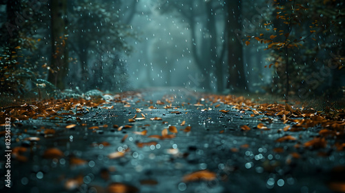 Misty Rainy Forest Path: High Resolution Image Eliciting Mystery and Serenity in the Rainy Season