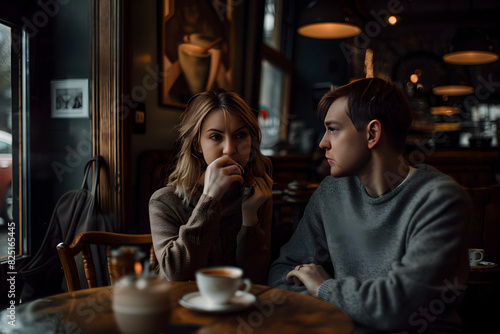 Secret Rendezvous: An Emotional Glimpse into an Affair in a Dimly Lit Café