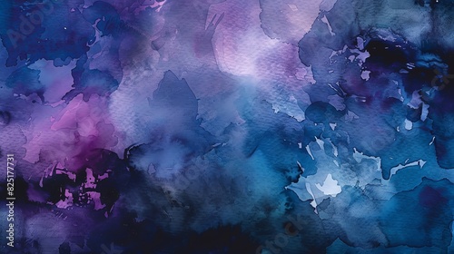 Watercolor texture with a deep, moody palette of dark blues and purples